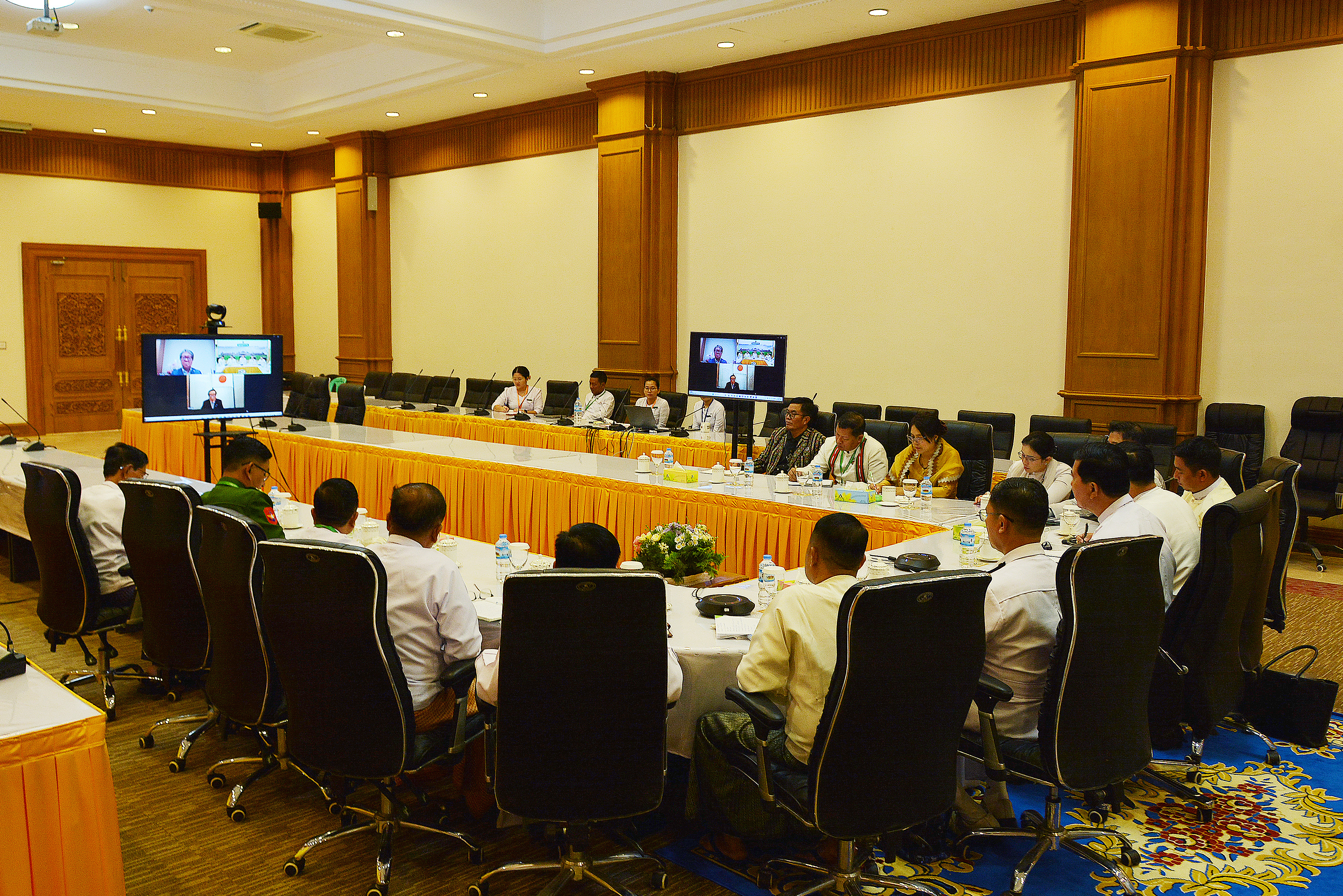 နိုင်ငံတကာဆက်ဆံရေးကော်မတီဥက္ကဋ္ဌ ဒေါက်တာပွင့်ဆန်း Secretary- General of the Japan-Myanmar Parliamentary Friendship League ဖြစ်သူ Mr. Hiromichi Watanabe အား   Video Conferencing ဖြင့် တွေ့ဆုံ