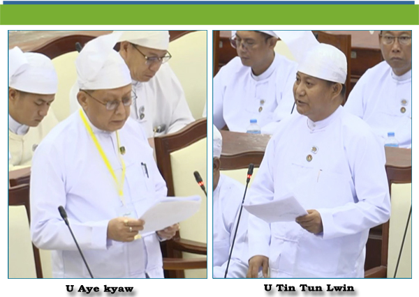 (ဌ) ဦးတင်ထွန်းလွင်(ကလေးဝမဲဆန္ဒနယ်)-မေးခွန်း