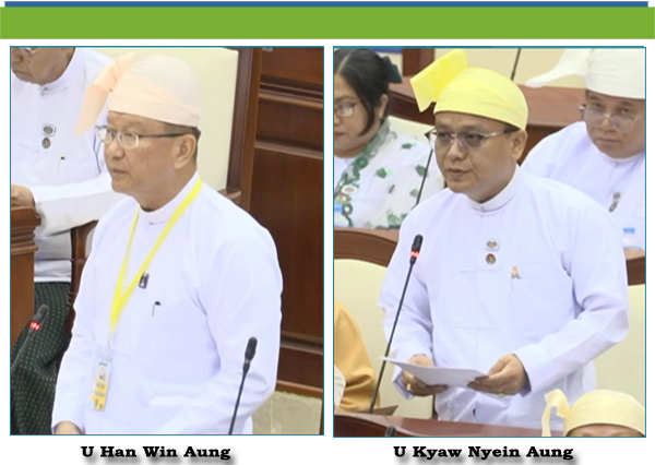 (က)- ဦးကျော်ငြိမ်းအောင်(တာချီလိတ်မဲဆန္ဒနယ်) မေးခွန်း